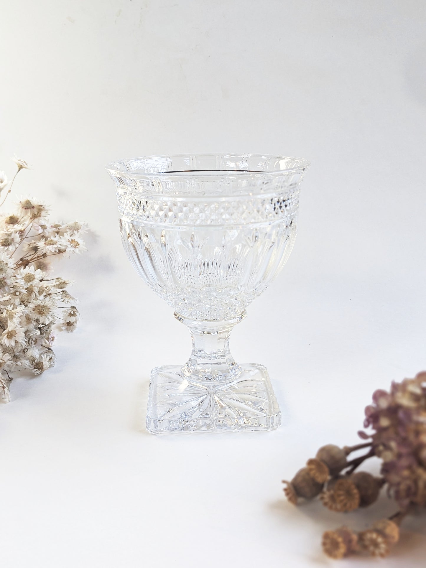1960's Shannon Godinger Lead Crystal Pedestal Bowl