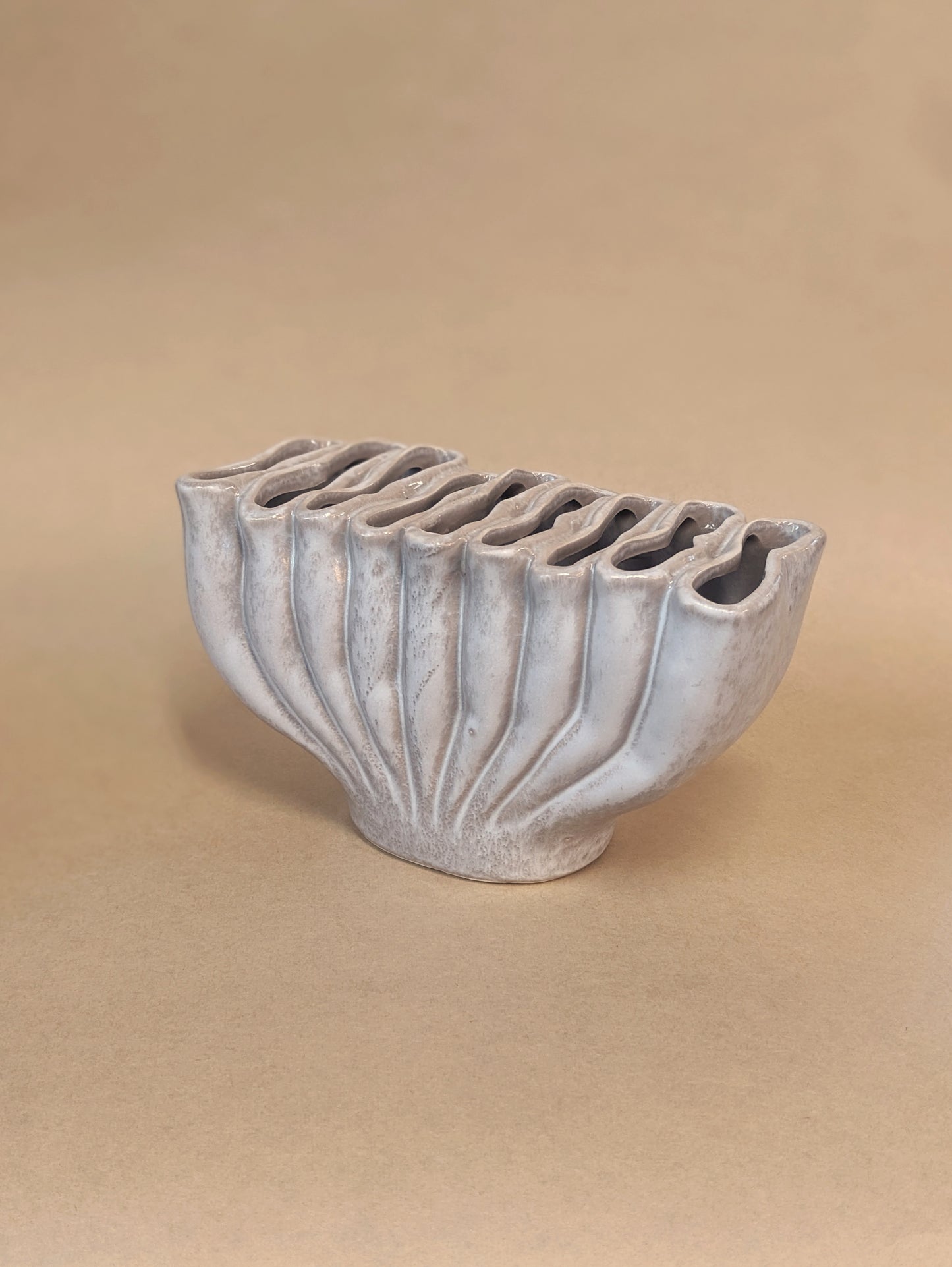 Low Coral Vase