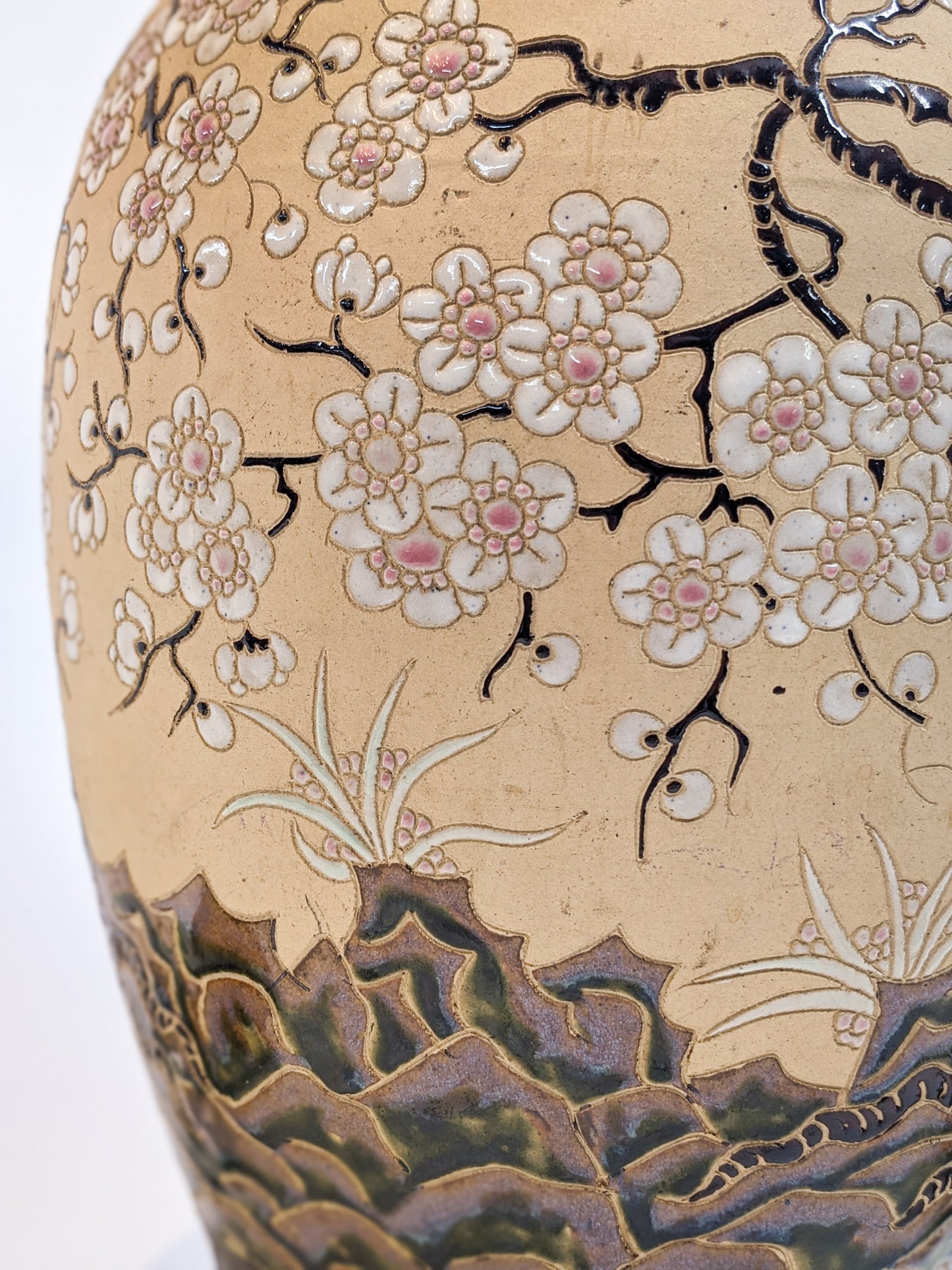 Large Cherry Blossom and Birds Vase