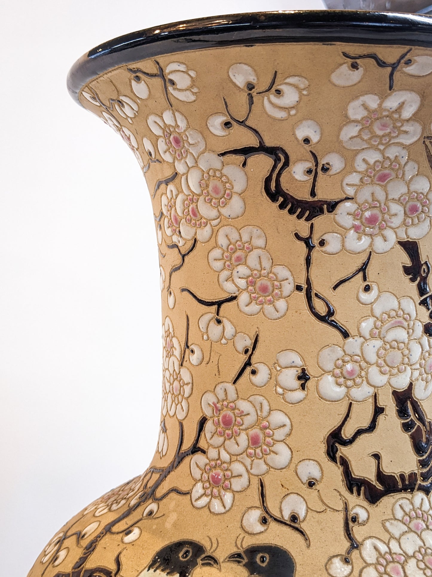 Large Cherry Blossom and Birds Vase