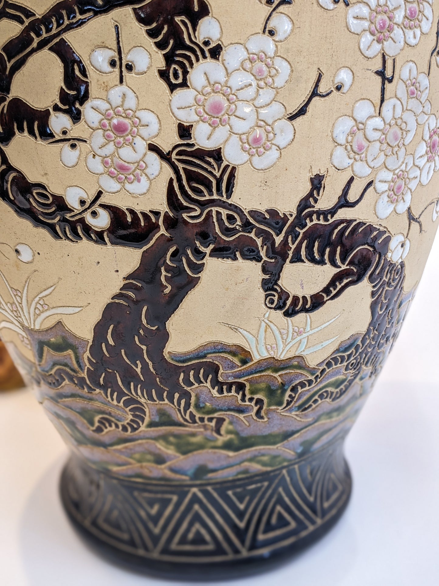 Large Cherry Blossom and Birds Vase