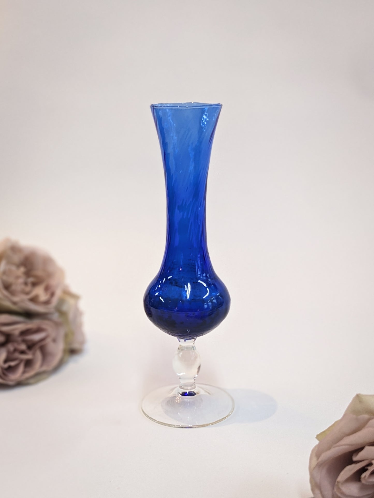 Blue Glass Bud Vase