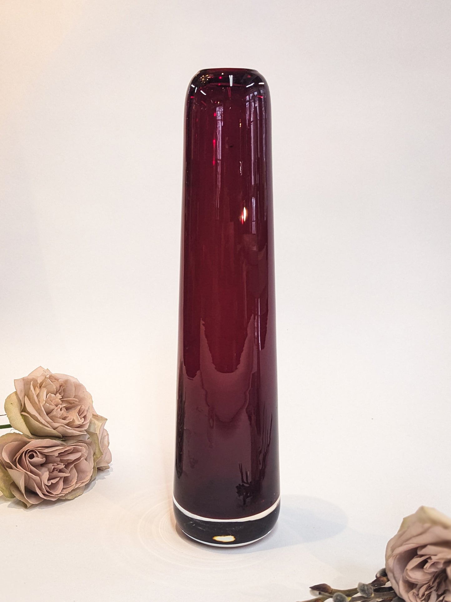 Tall Red Cylinder Vase