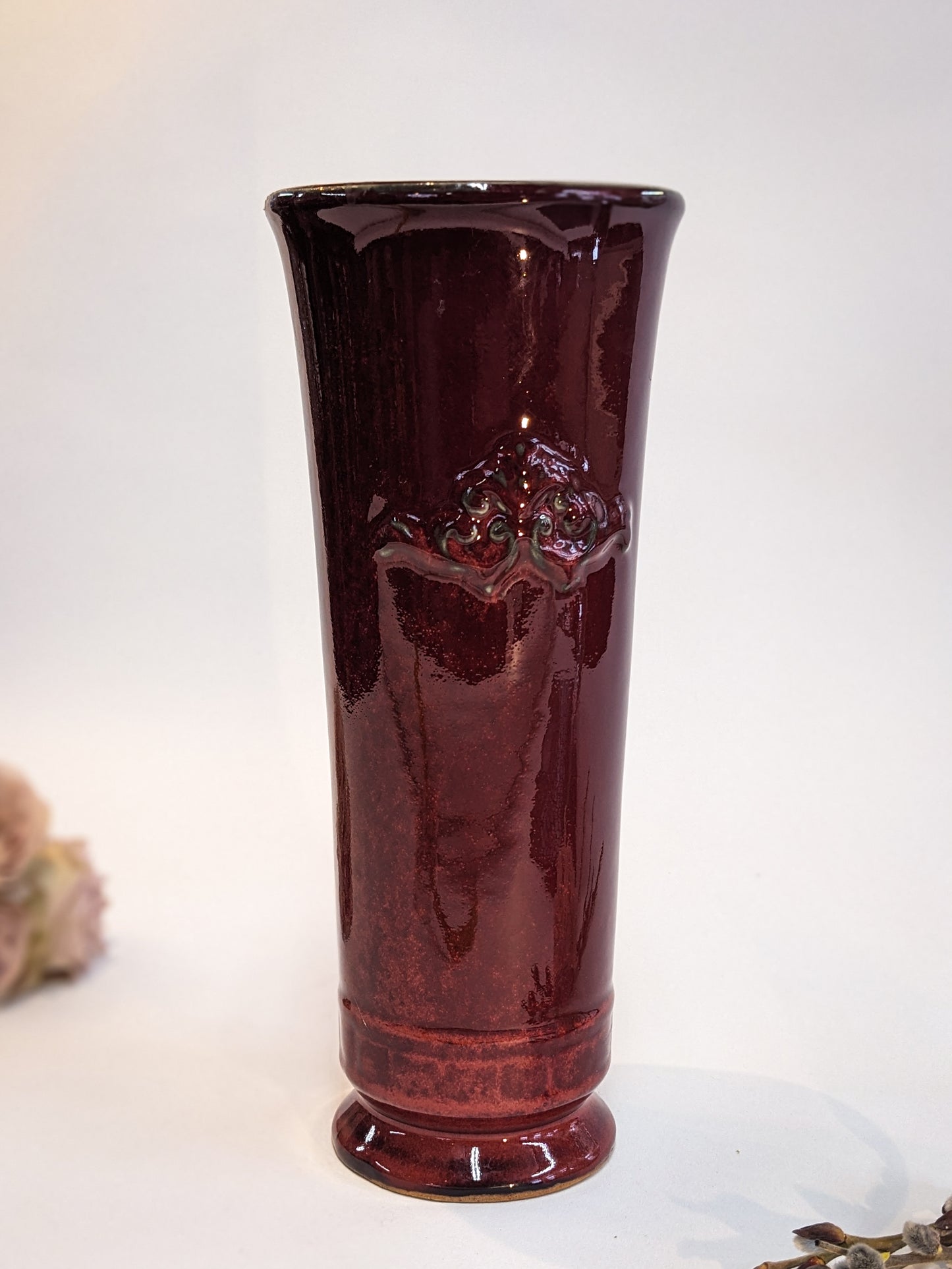 Tall Burgundy Ceramic Flare
