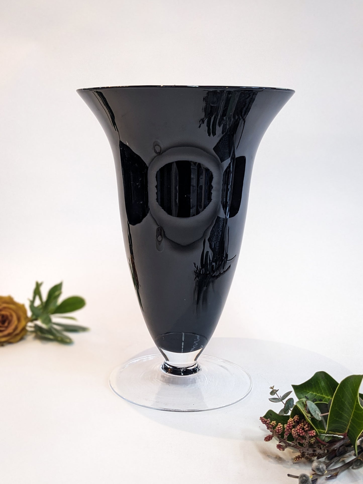 Large Black Glass Flare