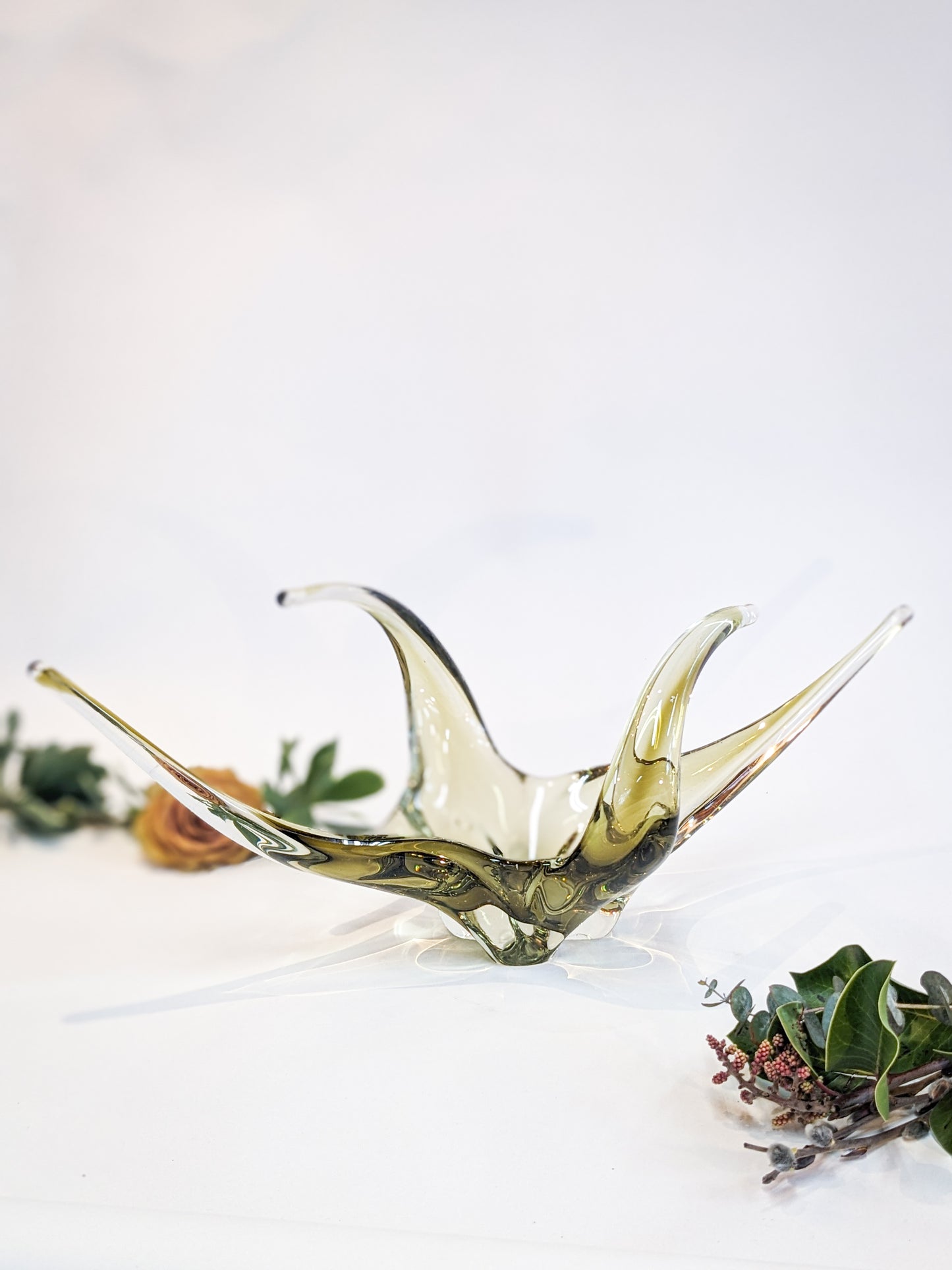 1960s Green Chalet Glass Boat