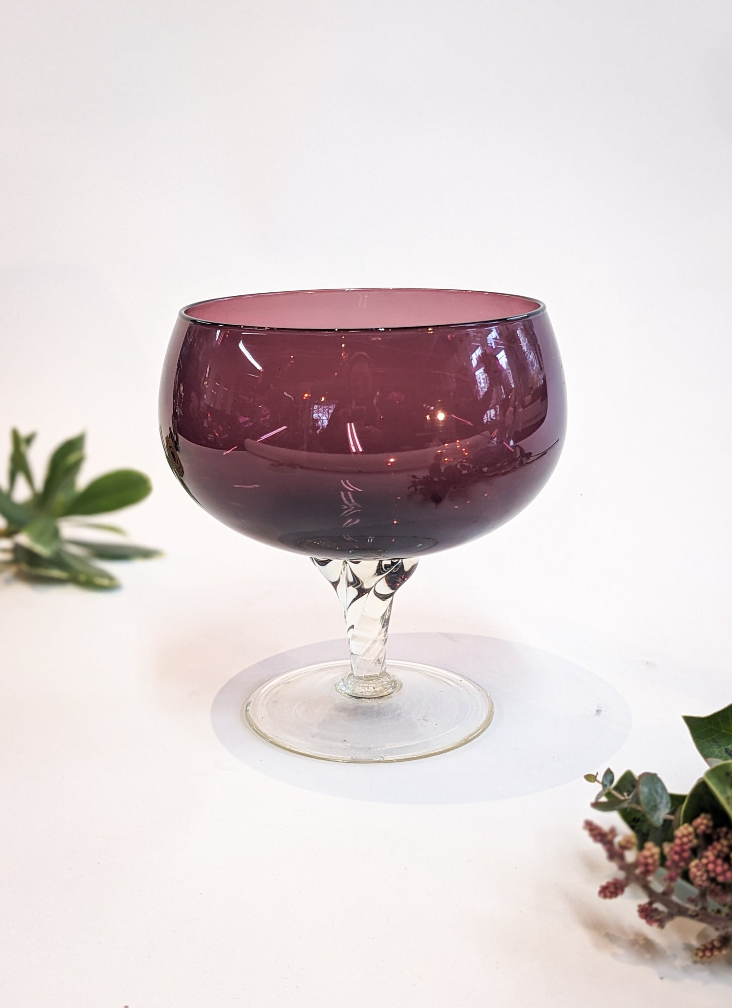 Hand Blown Purple Berry Bowl