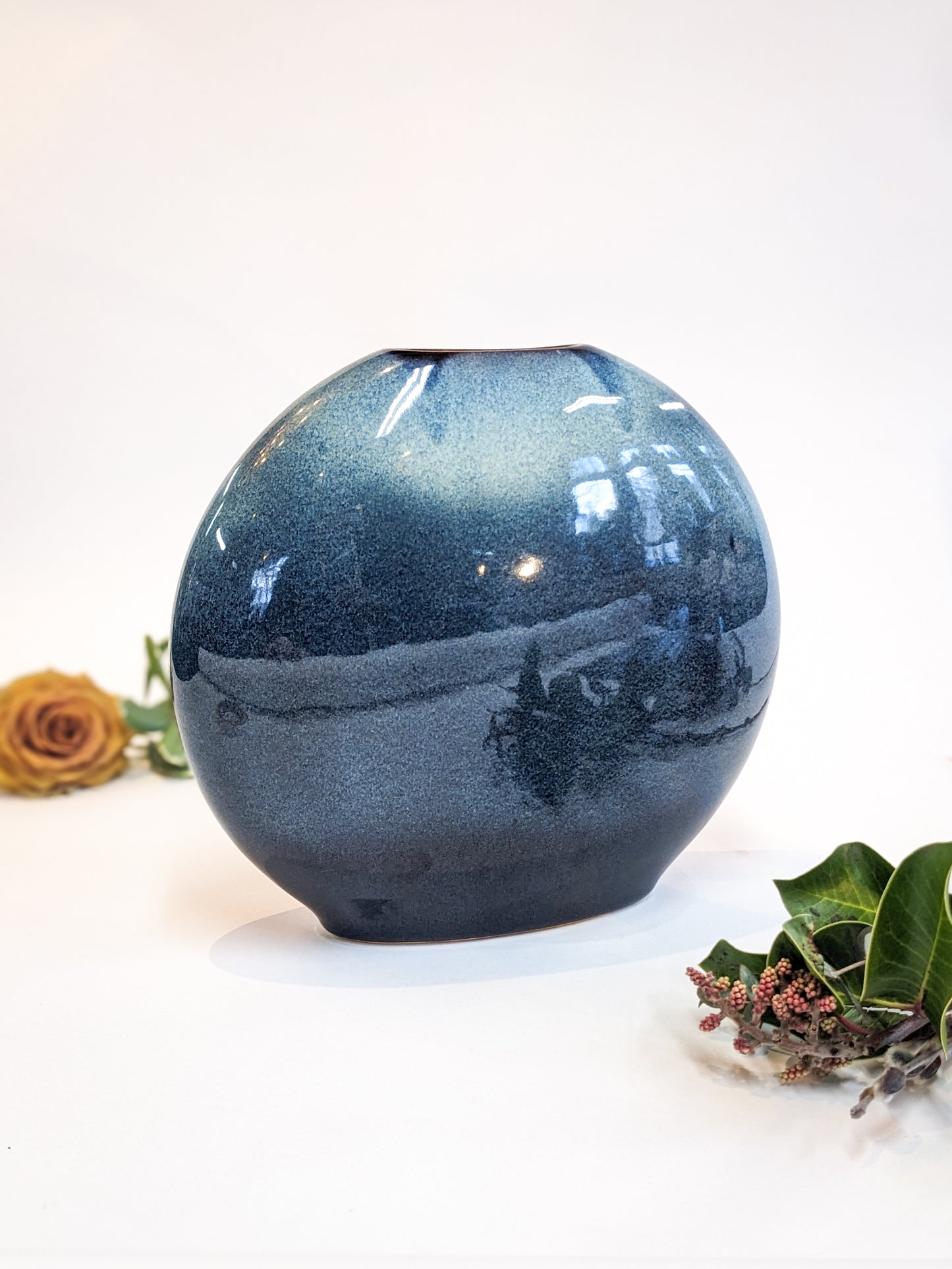 Blue Speckled Circle Vase