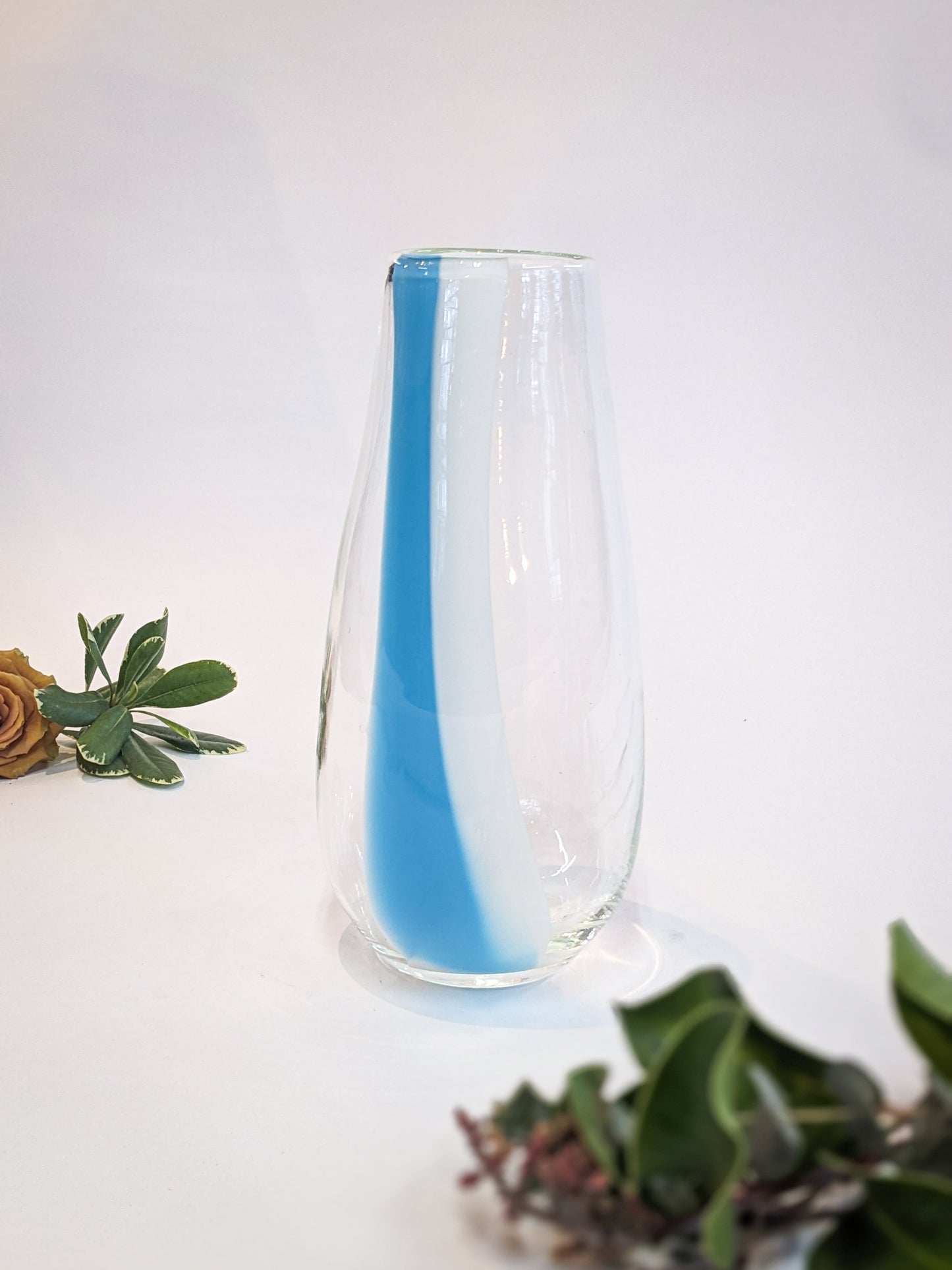 Blue & White Striped Vase