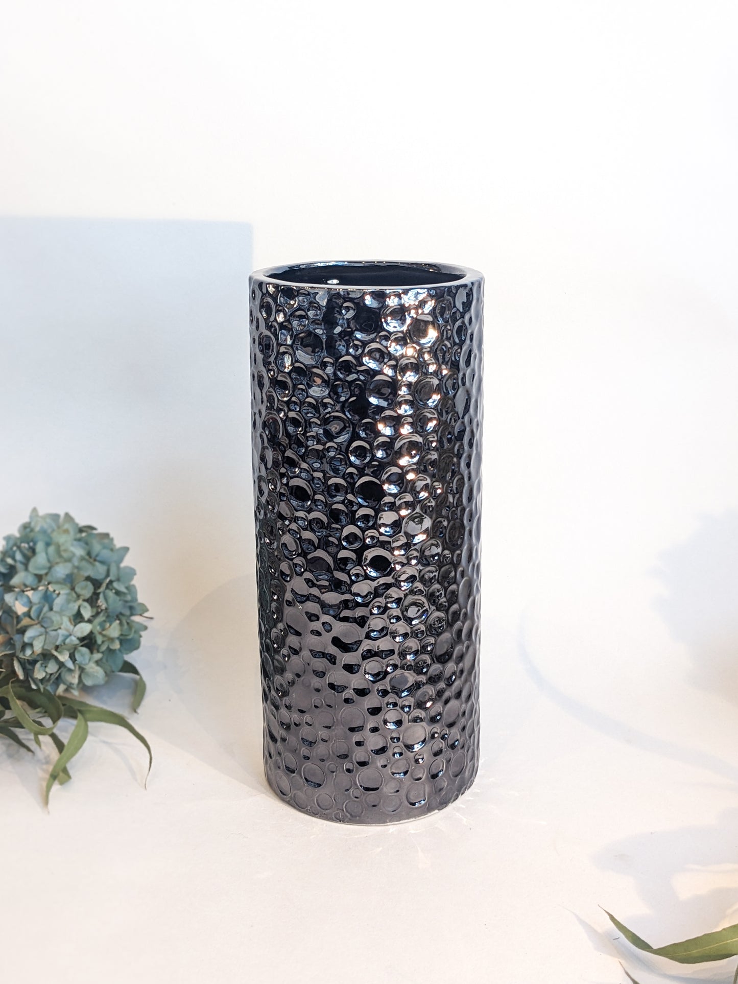 Hammered Silver Cylinders
