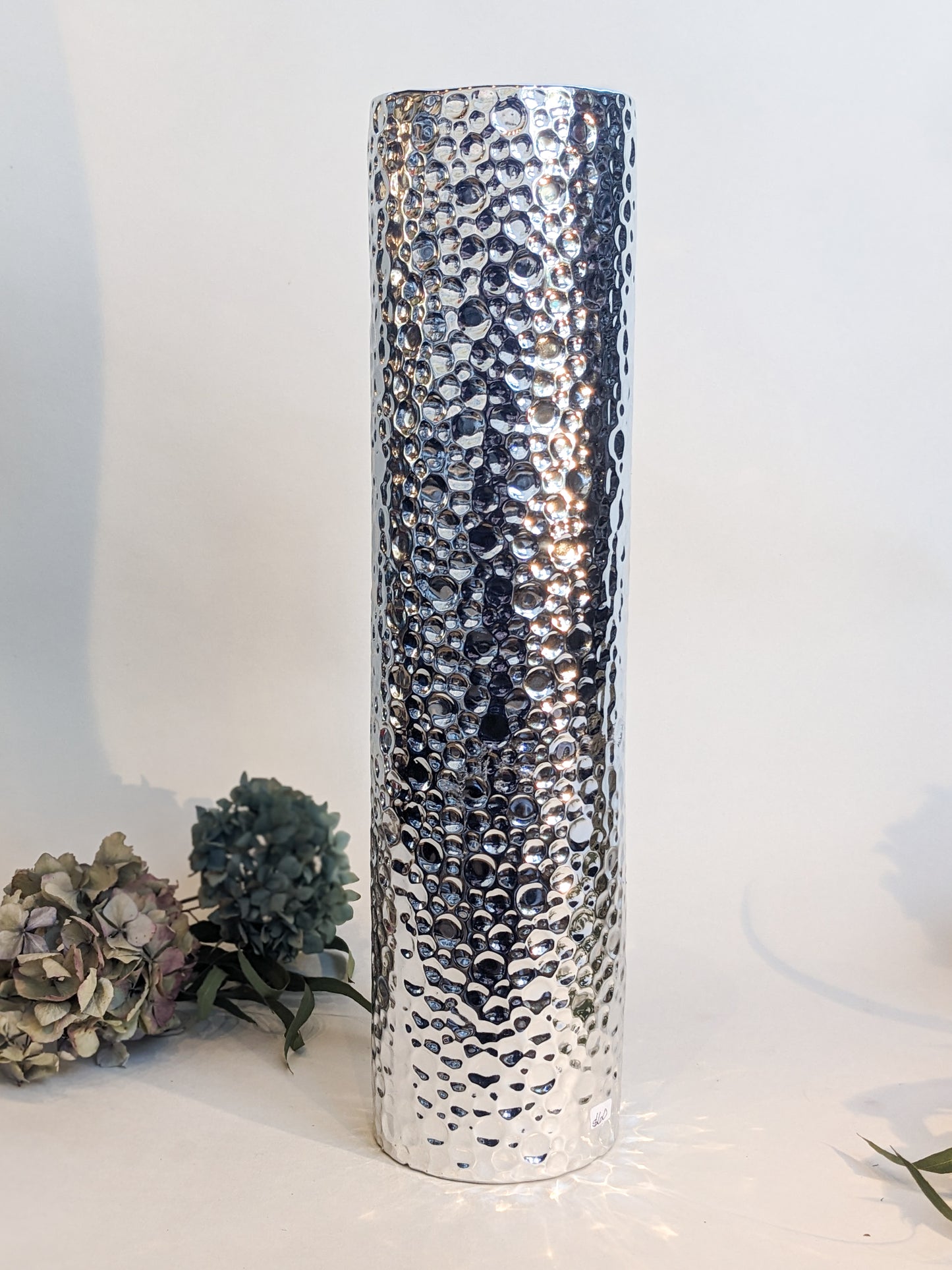Hammered Silver Cylinders