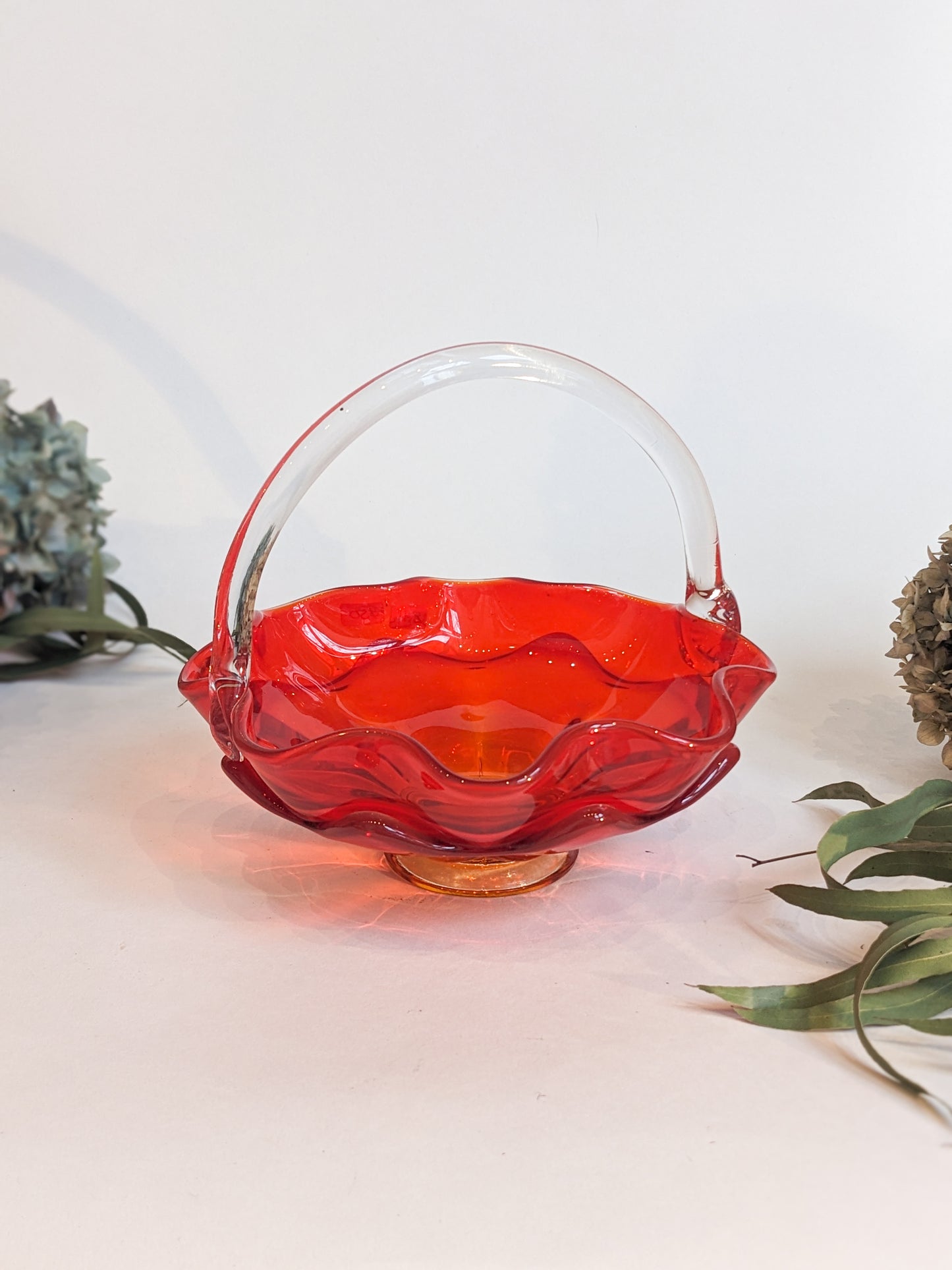 Orange Glass Basket