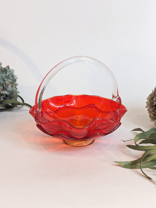 Orange Glass Basket