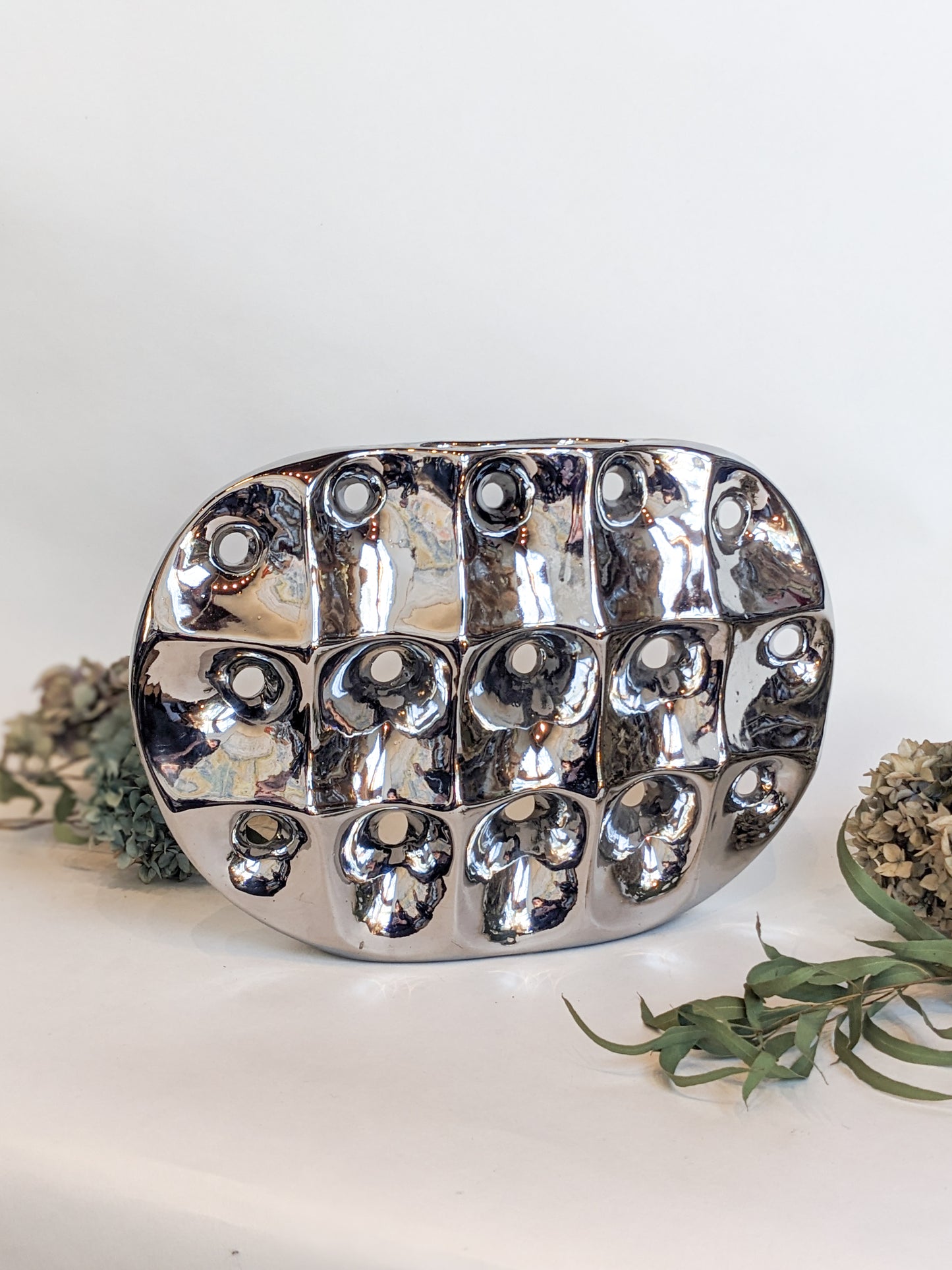 Silver Disc Vase