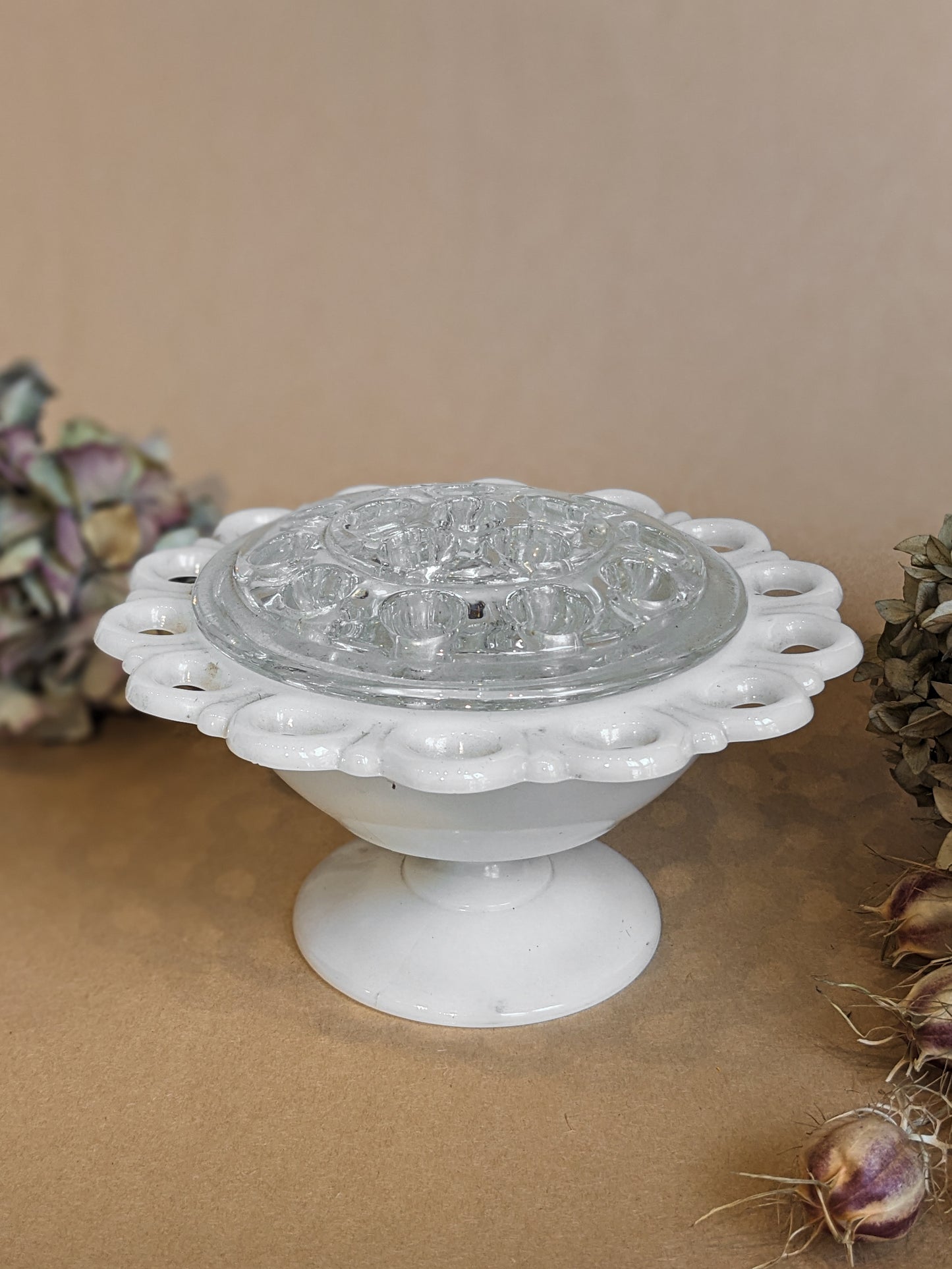 Milk Glass Rose Bowl