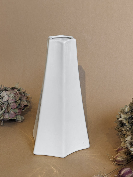 White Fluted Modern Vase