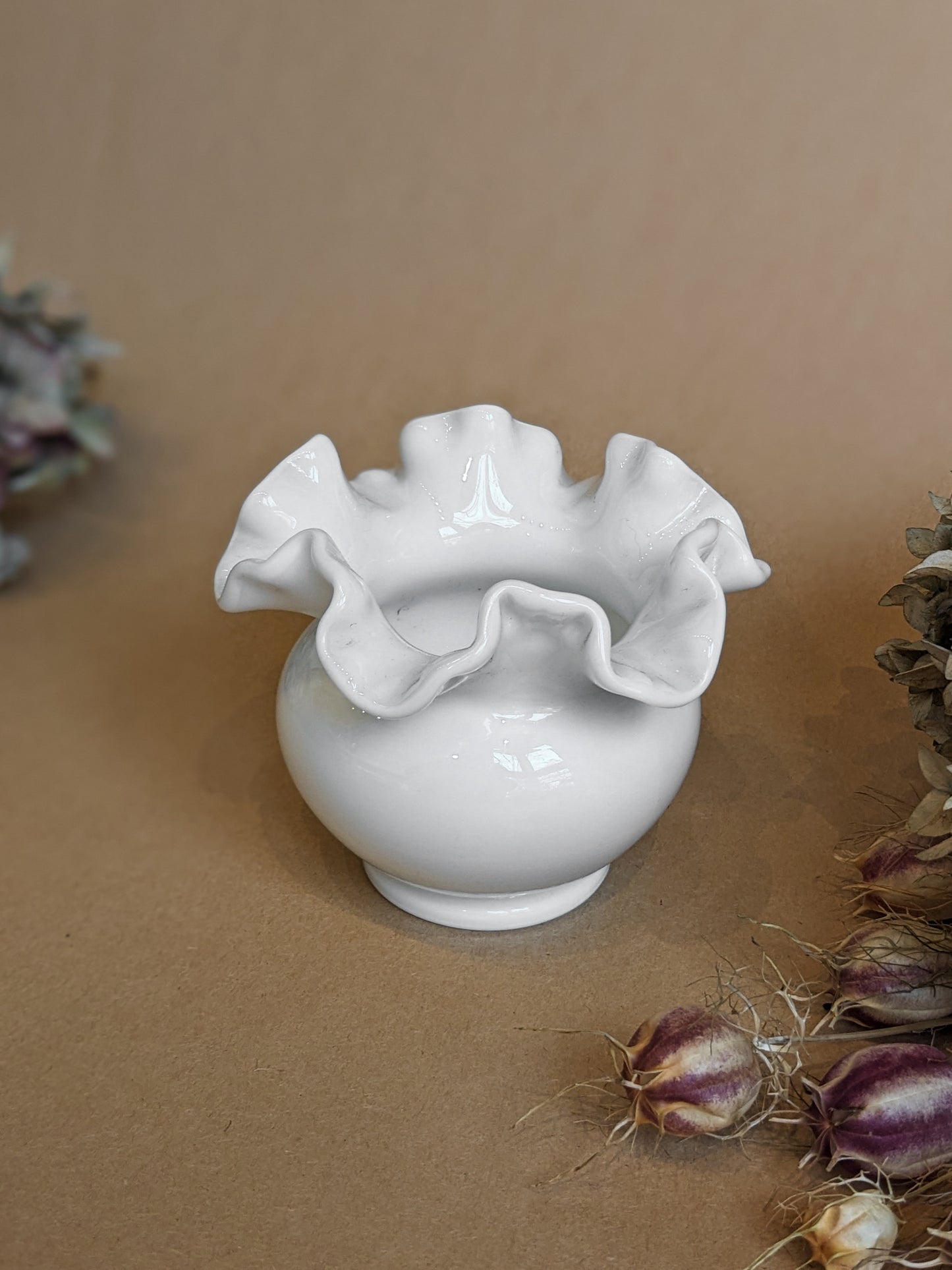 Milk Glass Flower Vase