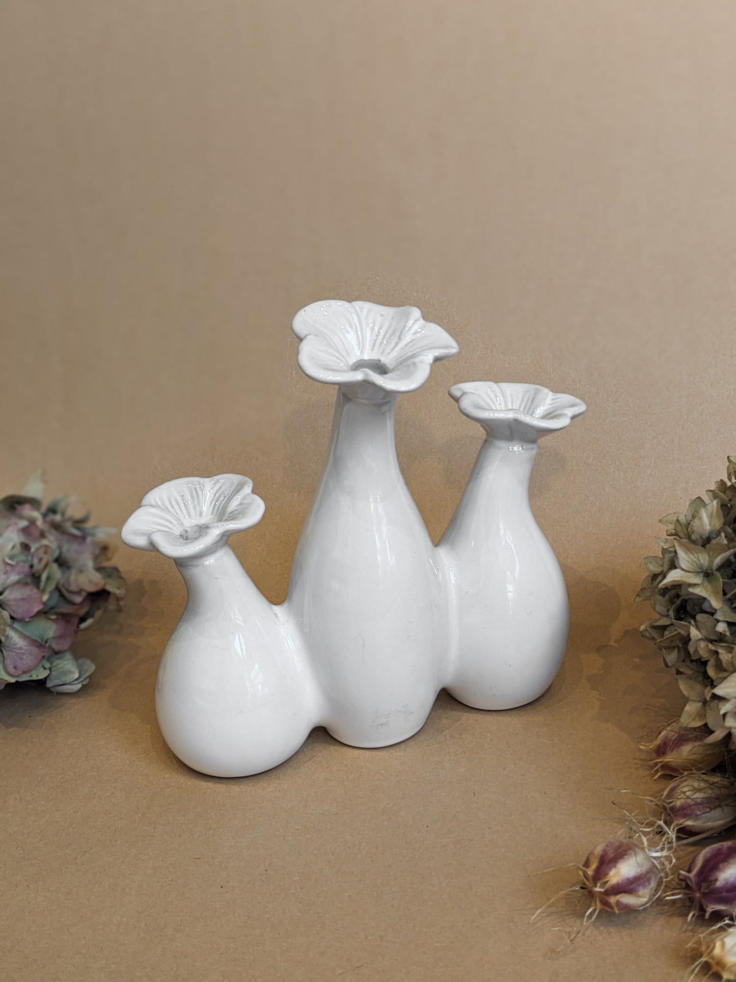 Triple Flower Bud Vase