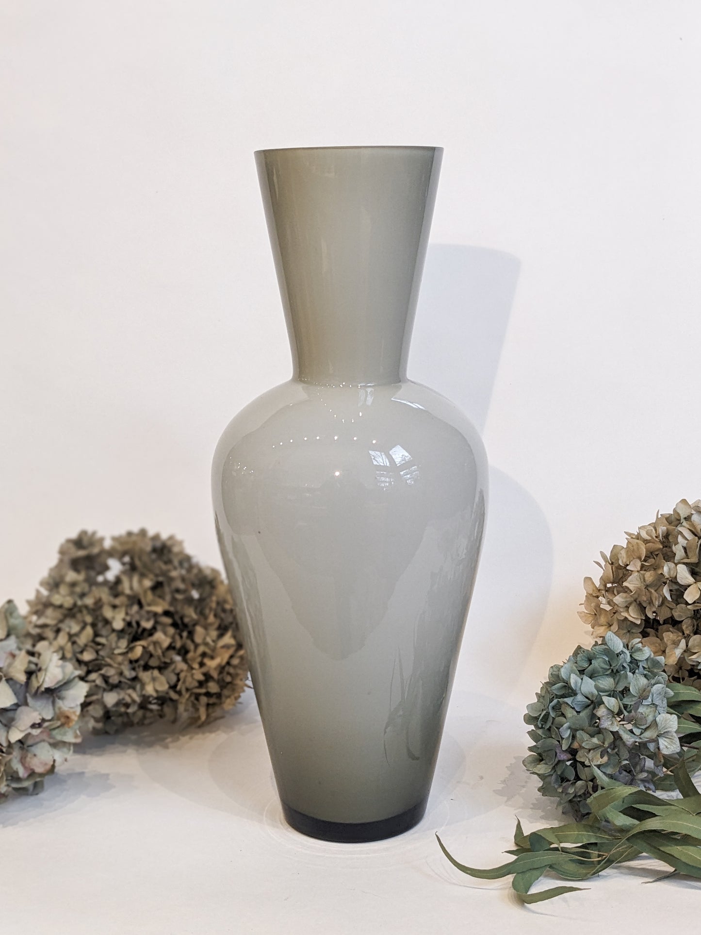 Grey Glass Jar Vase