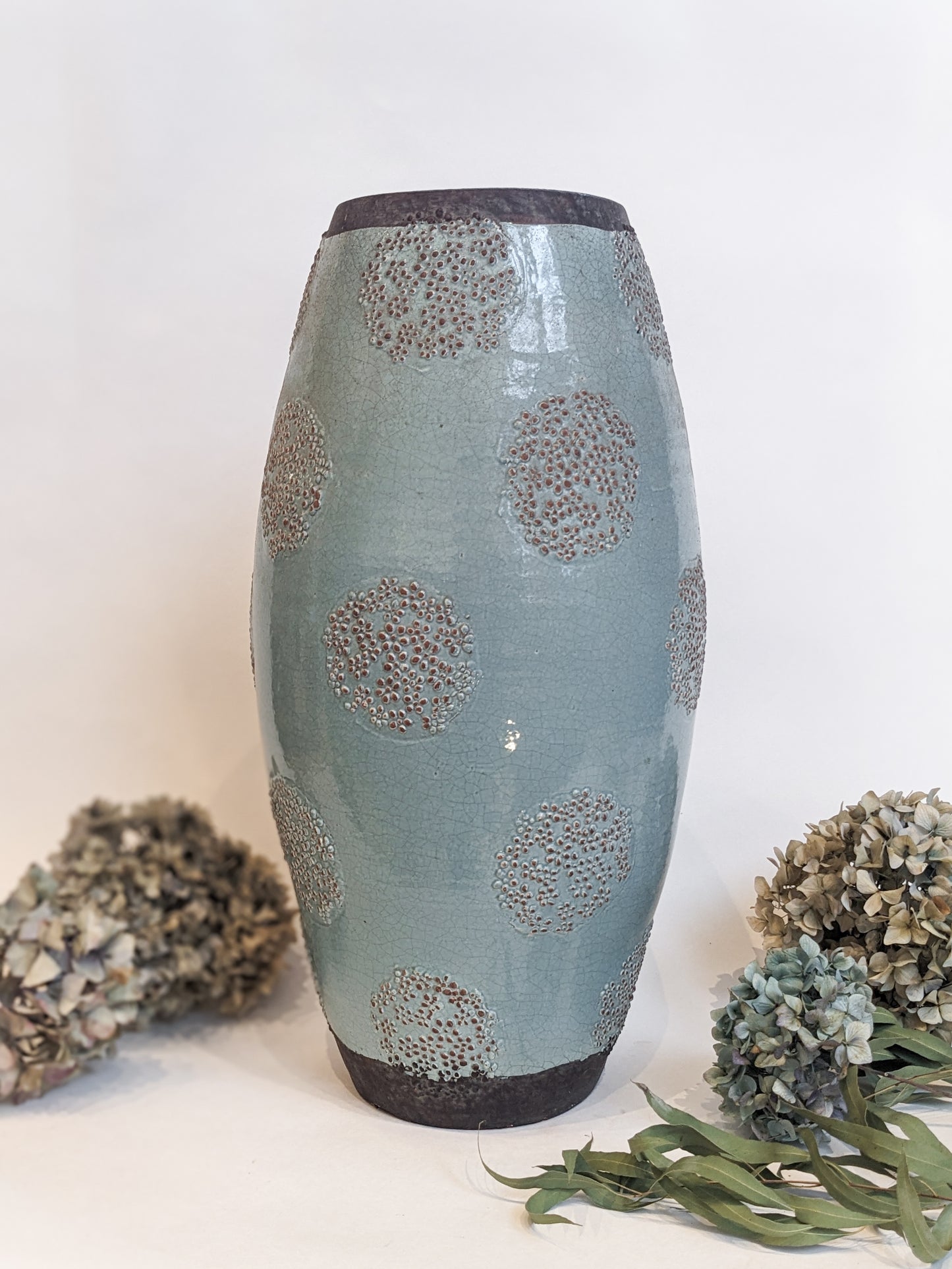 Large Oval Vase with Dots