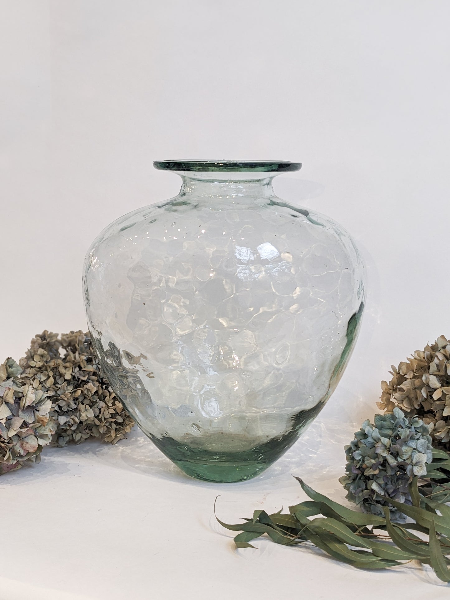 Hammered Glass Jar Vase