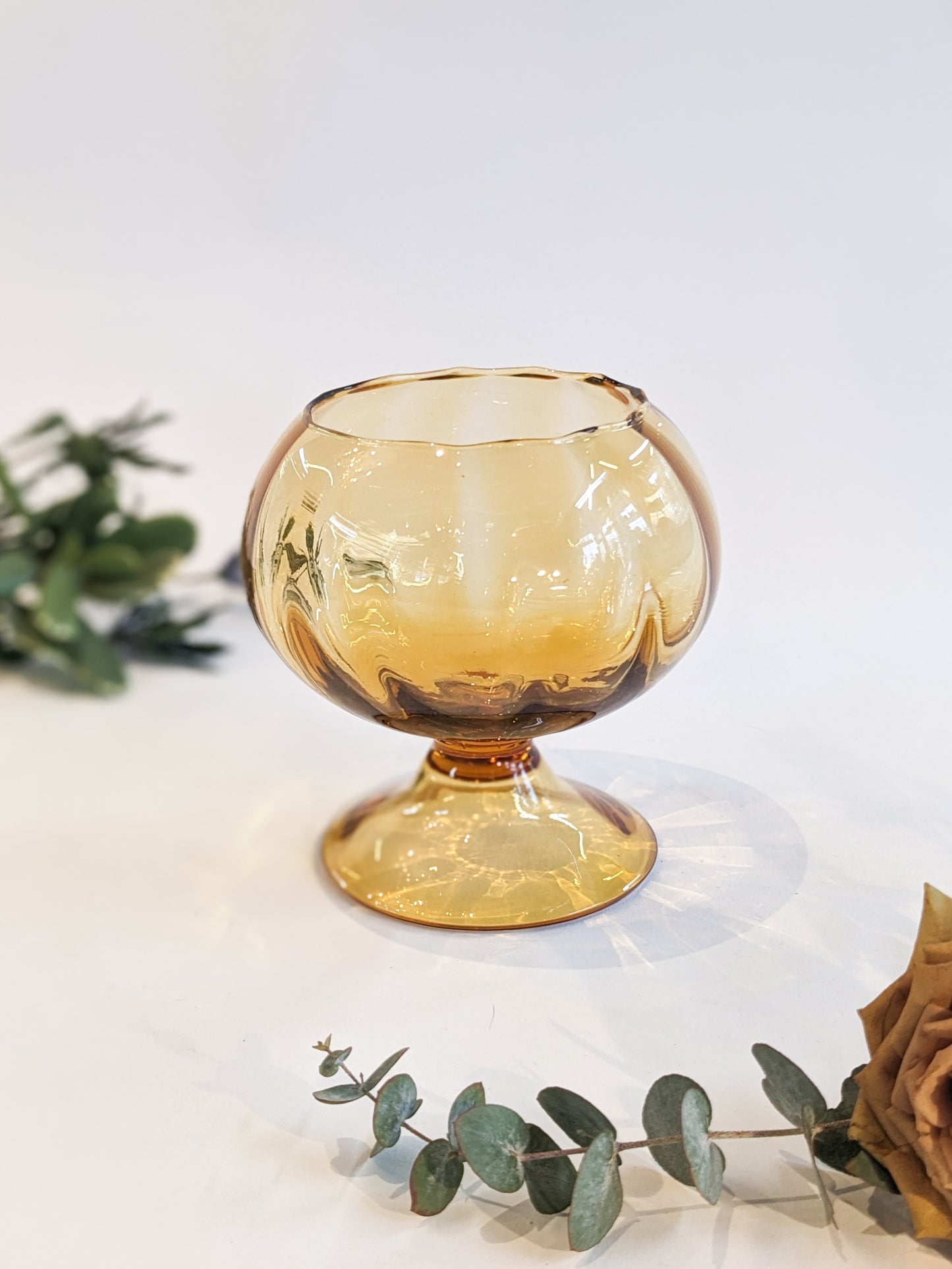 Amber Empoli Style Blown Glass Bowl