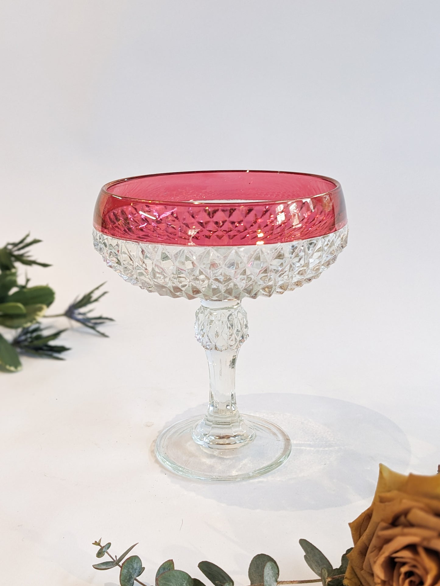 1960s Cranberry Compote Bowl