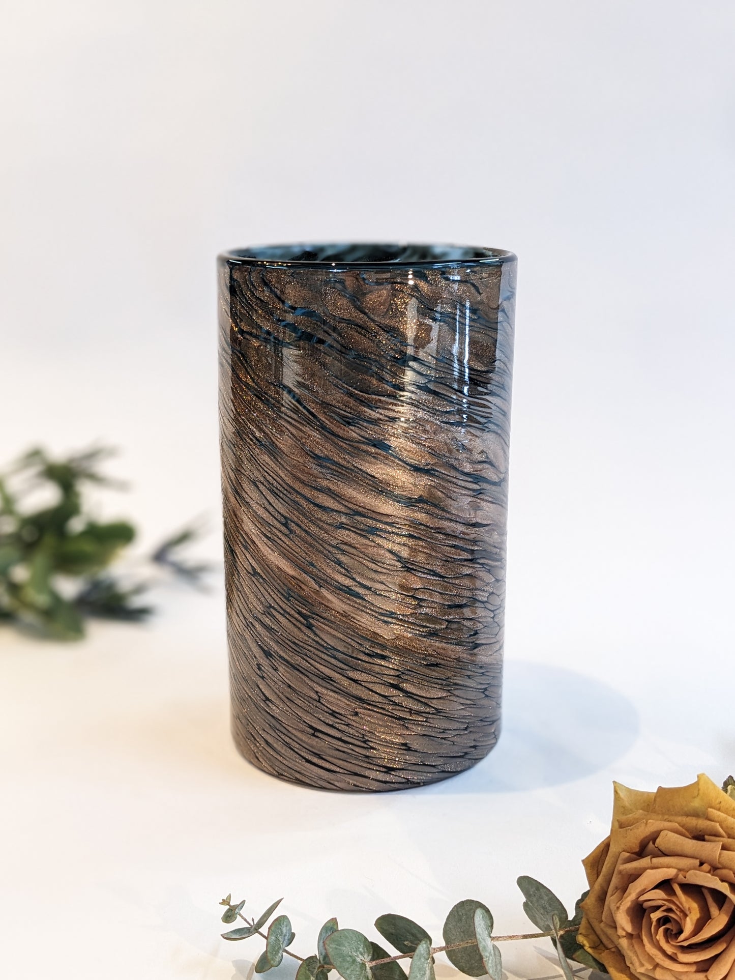 Nebula Swirl Handblown Glass Vase
