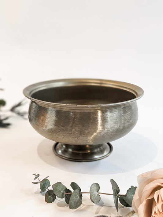 Large Brass Pedestal Bowl