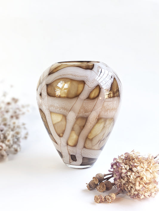 Large Yellow Swirl Modern Vase