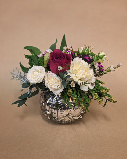 Arrangement in a Mercury Glass Style Vase