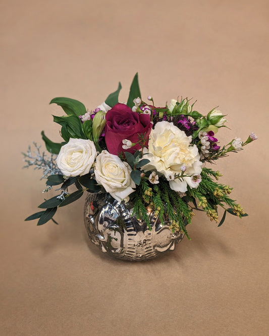 Arrangement in a Mercury Glass Style Vase