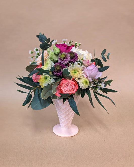 Floral "Ice Cream" Arrangement