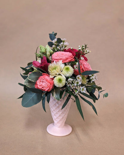 Floral "Ice Cream" Arrangement