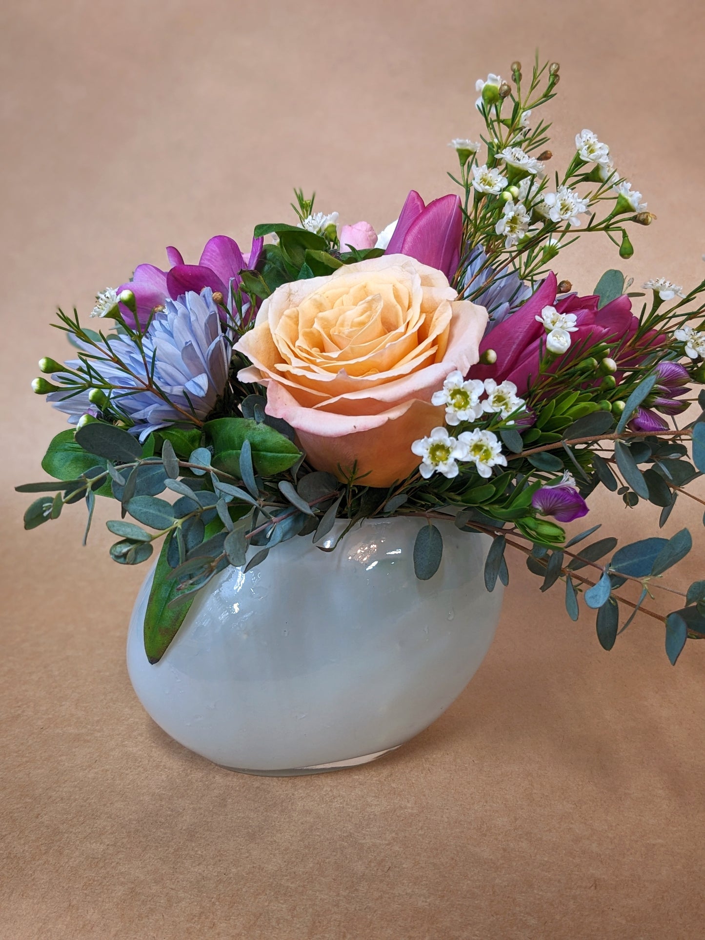 A White Glass Moon Rock Arrangement