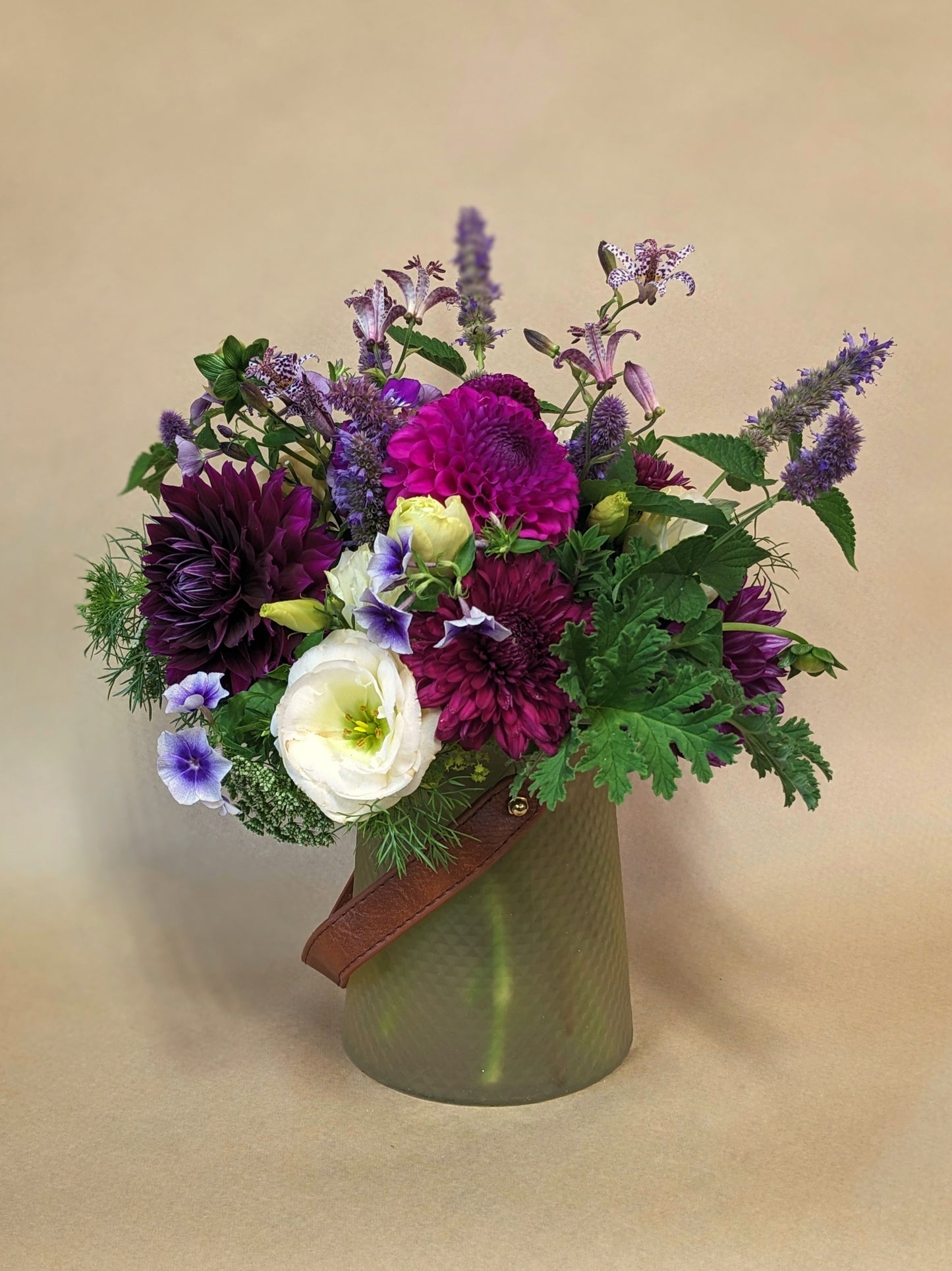 Autumn Glass Basket Arrangement