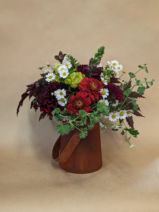 Autumn Glass Basket Arrangement