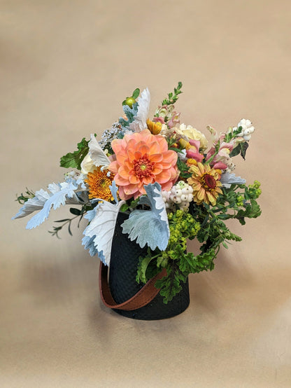 Autumn Glass Basket Arrangement