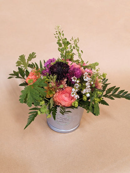 A Tin Floral Arrangement