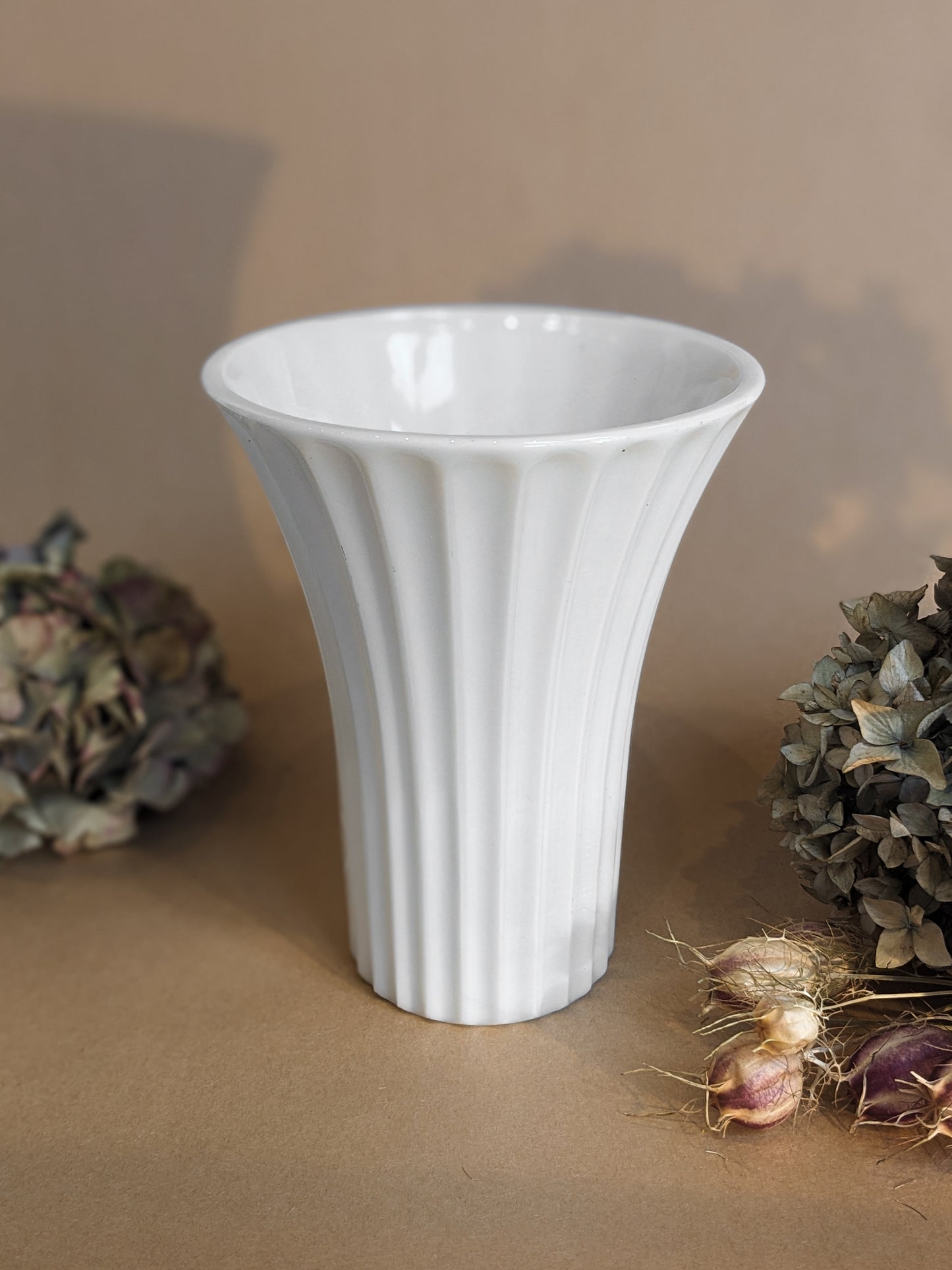 Milk Glass Flare Vases