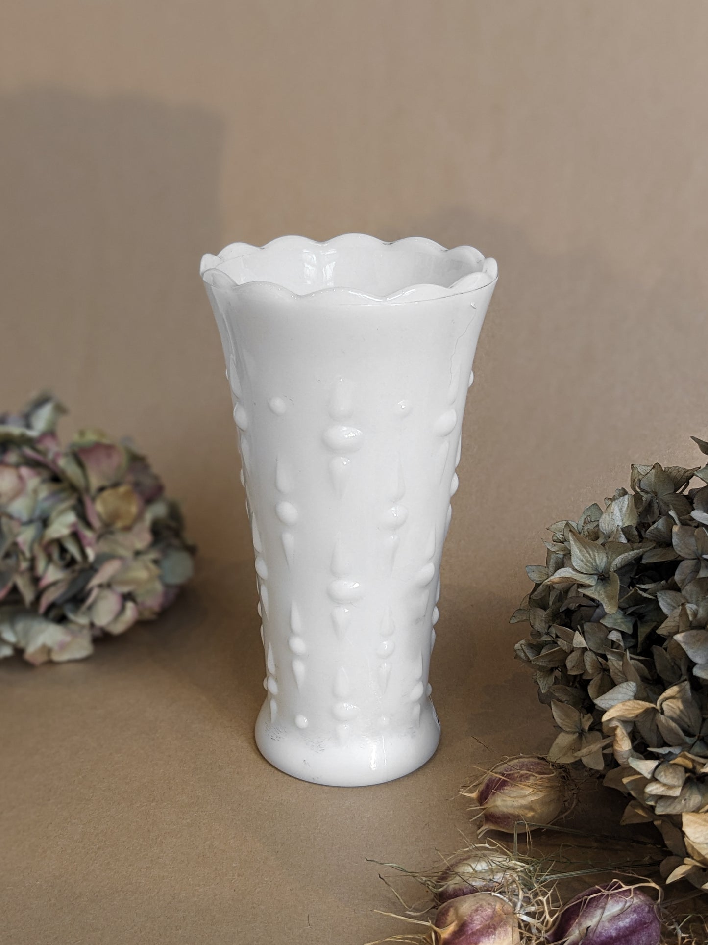 Milk Glass Flare Vases