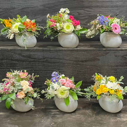 A White Glass Moon Rock Arrangement