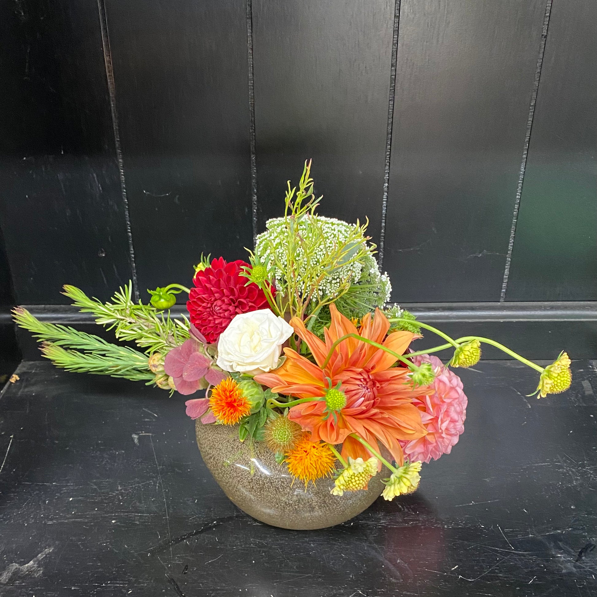 A Copper Orb Glass Vase Arrangement (6861084983377)