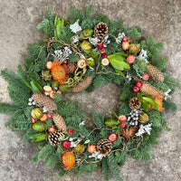 A Warm Colourful Festive Season Evergreen Wreath