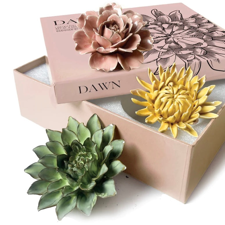 Ceramic Flower Boxed Gift Set